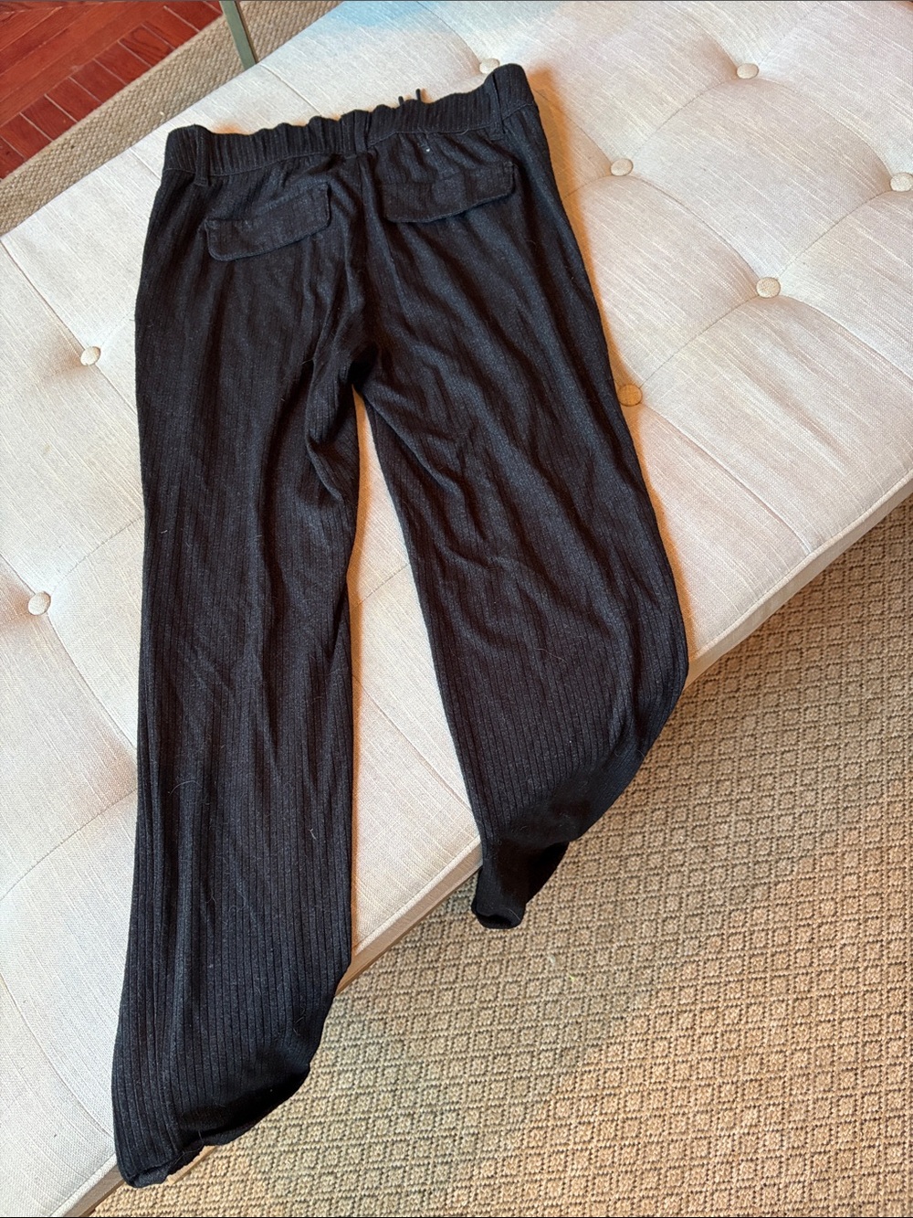 Democracy Grey Ribbed Knit Trouser Sweats High Rise Size Small - Picture 6 of 7